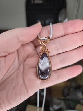 Dream Amethyst Wire Wrap Crystal Pendant